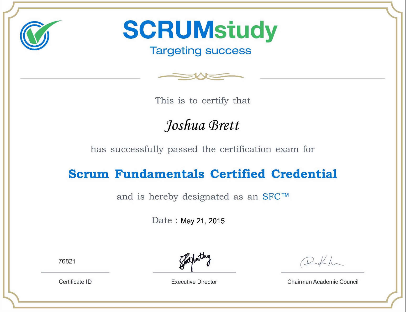 Scrum Fundamentals Certified Credential