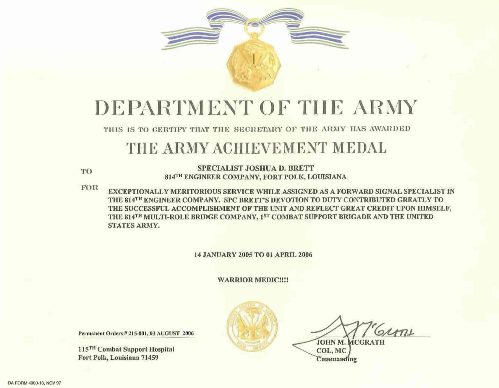 Army Achievement Medal 2